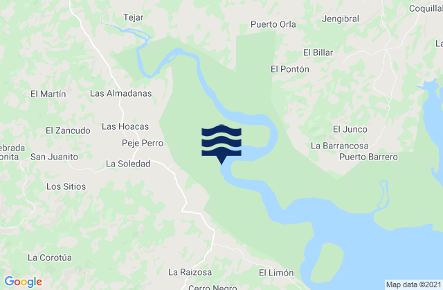 Mapa da tábua de marés em Distrito de Soná, Panama