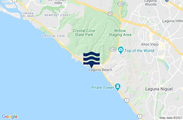 Mapa da tábua de marés em Divers Cove, United States