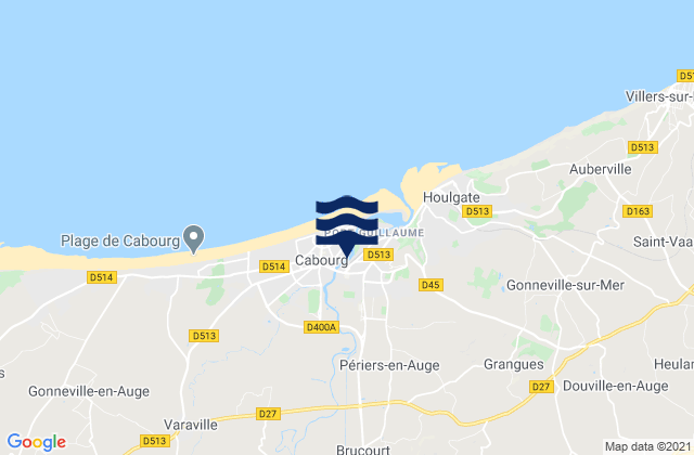 Mapa da tábua de marés em Dives-sur-Mer, France