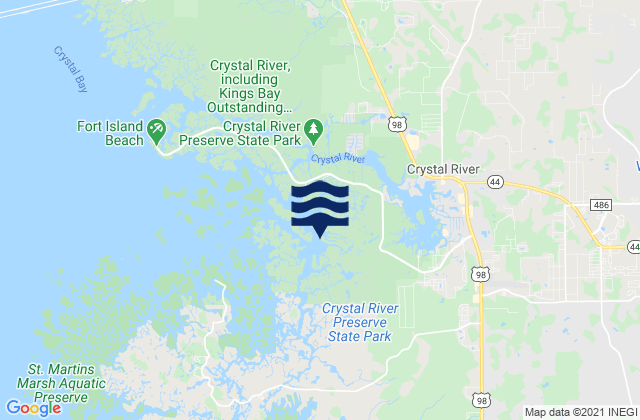 Mapa da tábua de marés em Dixie Bay (Salt River Crystal Bay), United States
