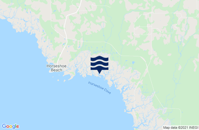 Mapa da tábua de marés em Dixie County, United States