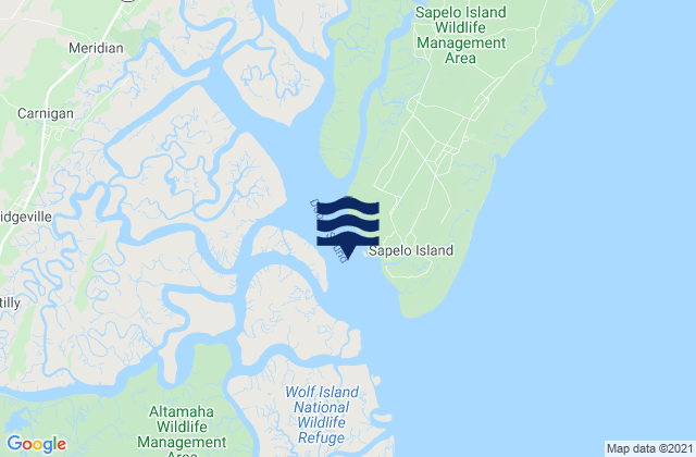 Mapa da tábua de marés em Doboy Sound, United States