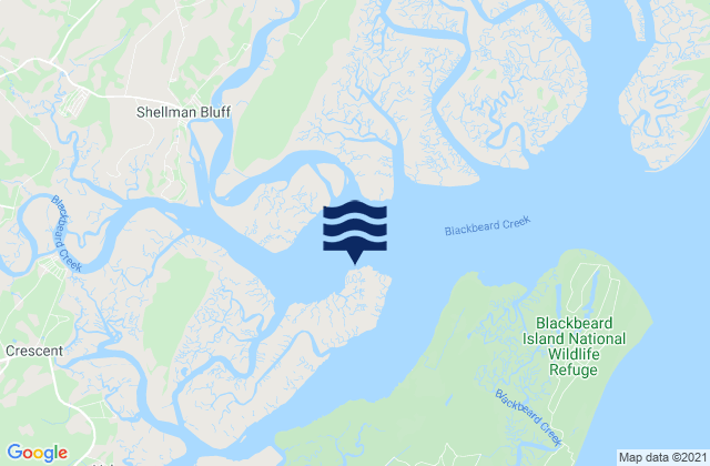 Mapa da tábua de marés em Dog Hammock (Sapelo River), United States