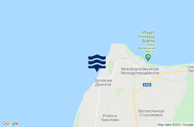 Mapa da tábua de marés em Donskoye, Russia