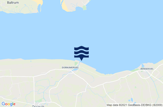 Mapa da tábua de marés em Dornumer - Accumersiel, Netherlands