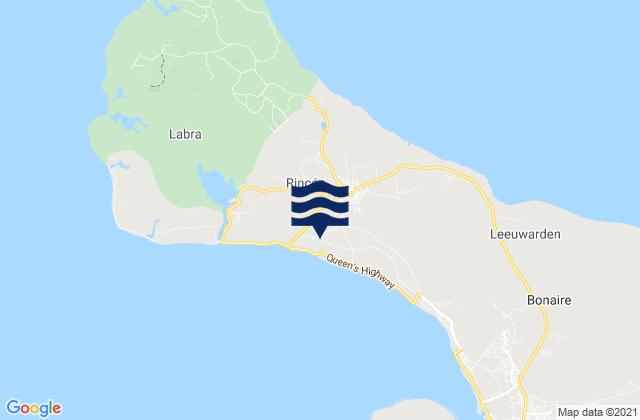 Mapa da tábua de marés em Dorp Rincón, Bonaire, Saint Eustatius and Saba 