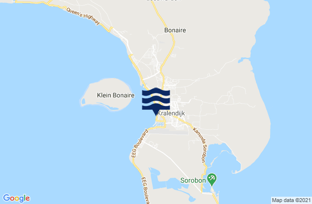 Mapa da tábua de marés em Dorp Tera Kora, Bonaire, Saint Eustatius and Saba 