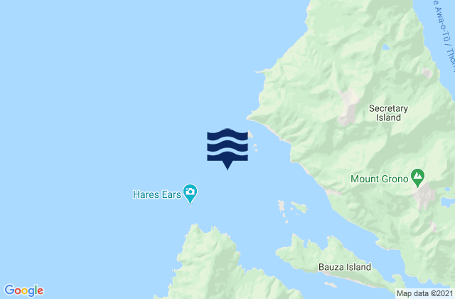 Mapa da tábua de marés em Doubtful Sound/Patea, New Zealand