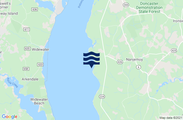 Mapa da tábua de marés em Douglas Point, United States