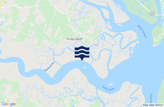 Mapa da tábua de marés em Dover Bluff (Dover Creek), United States