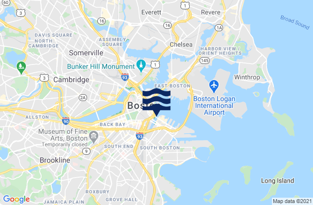 Mapa da tábua de marés em Dover St. Bridge, United States