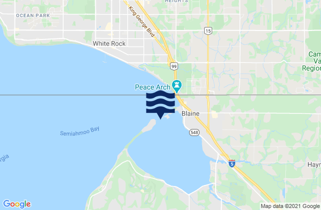 Mapa da tábua de marés em Drayton Harbor Entrance, Canada