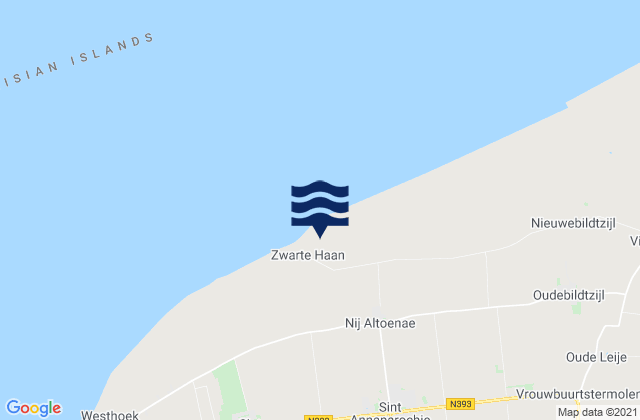 Mapa da tábua de marés em Dronryp, Netherlands