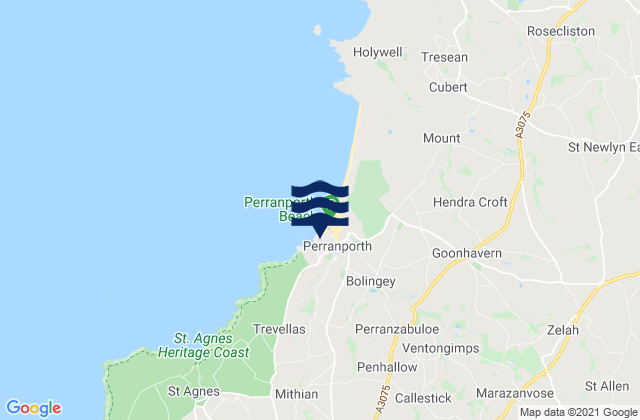 Mapa da tábua de marés em Droskyn Point, United Kingdom