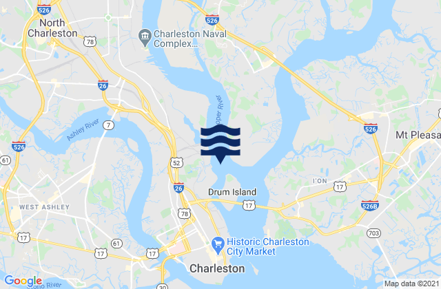 Mapa da tábua de marés em Drum Island 0.2 mile above, United States