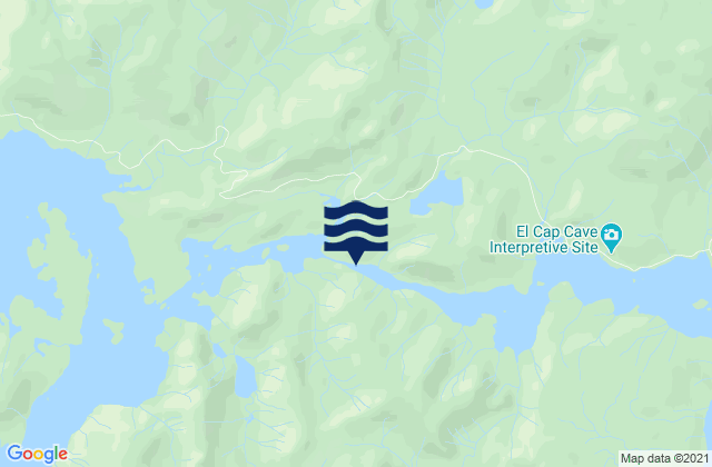 Mapa da tábua de marés em Dry Pass, United States