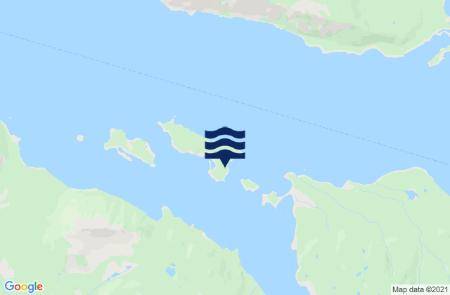Mapa da tábua de marés em Dry Spruce Island, United States