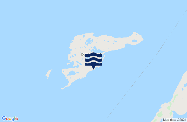 Mapa da tábua de marés em Duck Island, Canada