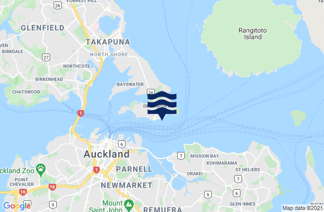 Mapa da tábua de marés em Duders Beach, New Zealand