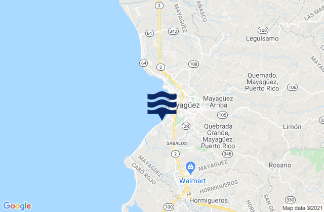 Mapa da tábua de marés em Duey Bajo Barrio, Puerto Rico