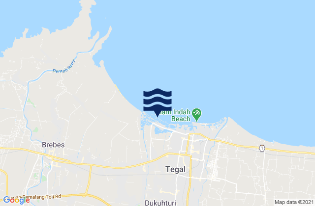 Mapa da tábua de marés em Dukuhturi, Indonesia