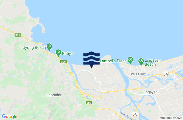 Mapa da tábua de marés em Dulig, Philippines