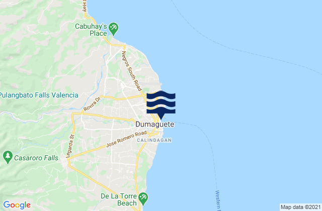 Mapa da tábua de marés em Dumaguete, Philippines