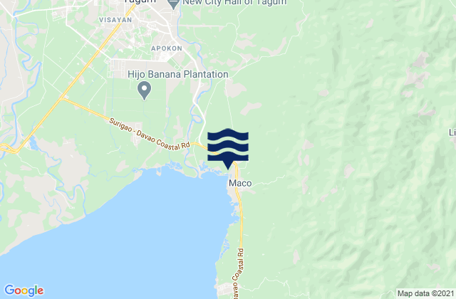 Mapa da tábua de marés em Dumlan, Philippines