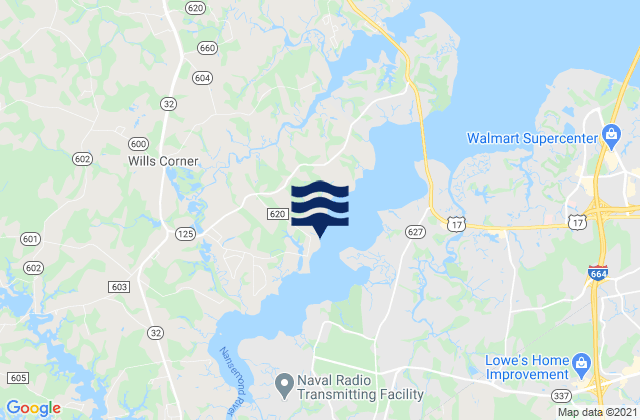 Mapa da tábua de marés em Dumpling Island, United States