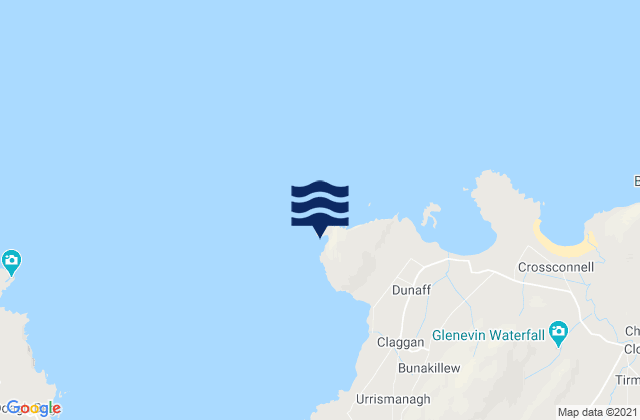 Mapa da tábua de marés em Dunaff Head, Ireland