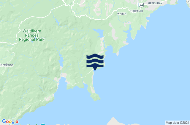 Mapa da tábua de marés em Duncan Bay, New Zealand