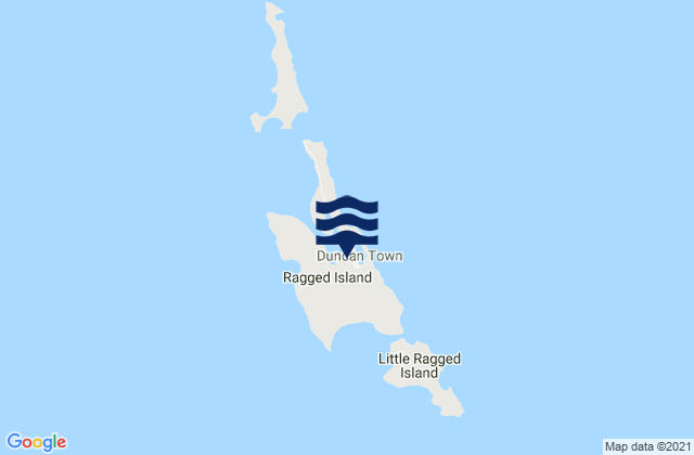 Mapa da tábua de marés em Duncan Town, Bahamas