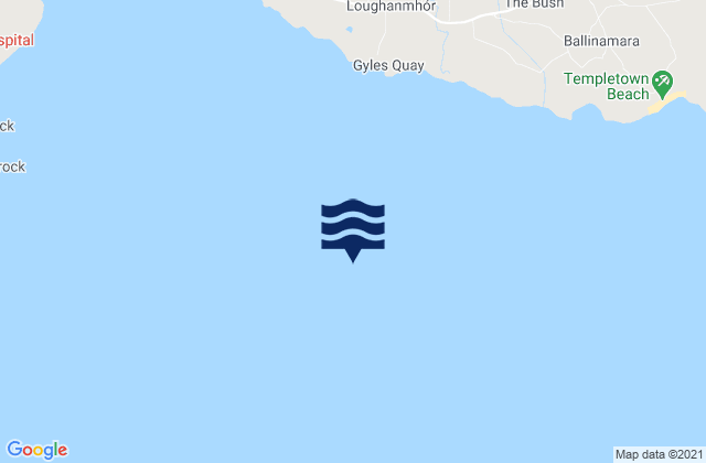 Mapa da tábua de marés em Dundalk Bay, Ireland