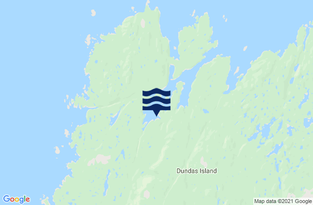 Mapa da tábua de marés em Dundas Island, Canada