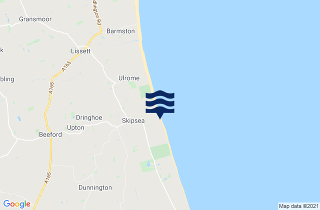 Mapa da tábua de marés em Dunnington, United Kingdom