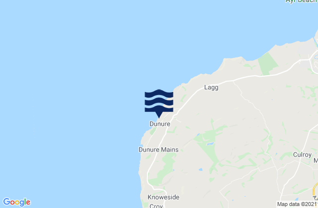 Mapa da tábua de marés em Dunure Beach, United Kingdom