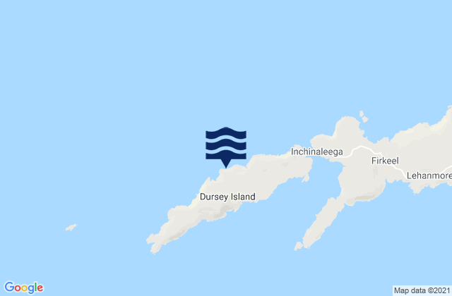 Mapa da tábua de marés em Dursey Island, Ireland