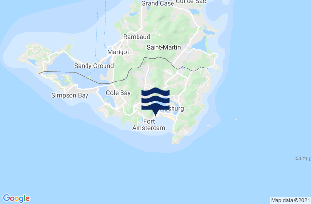 Mapa da tábua de marés em Duth Cul de Sac, U.S. Virgin Islands