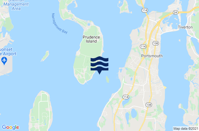 Mapa da tábua de marés em Dyer Island west of, United States