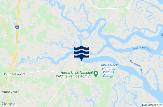 Mapa da tábua de marés em Eagle Neck South Newport River, United States