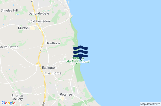 Mapa da tábua de marés em Easington Beach, United Kingdom