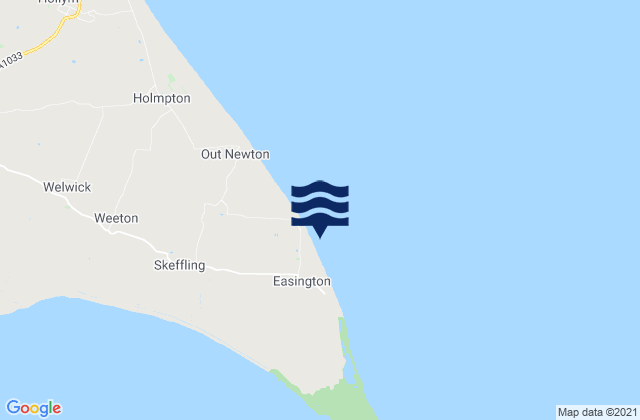 Mapa da tábua de marés em Easington, United Kingdom
