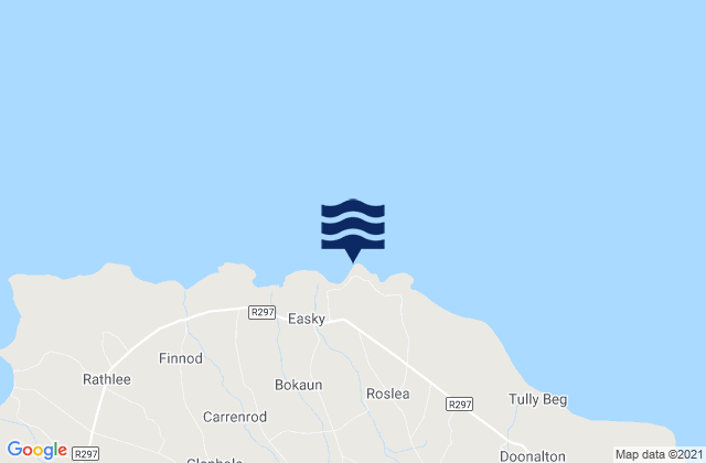 Mapa da tábua de marés em Easkey Right, Ireland