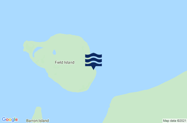 Mapa da tábua de marés em East Field Island, Australia