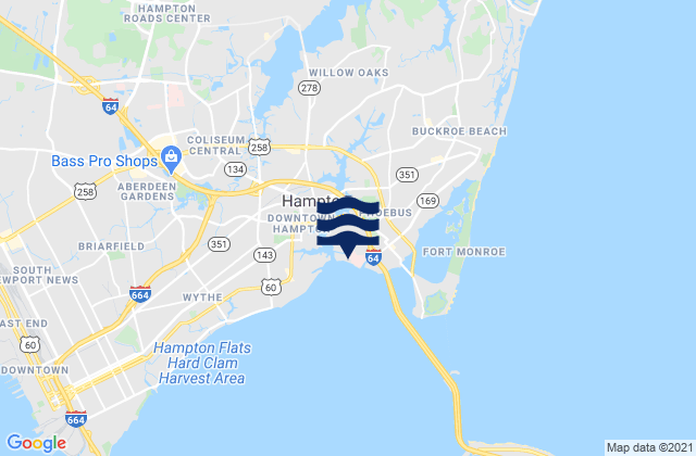 Mapa da tábua de marés em East Hampton, United States
