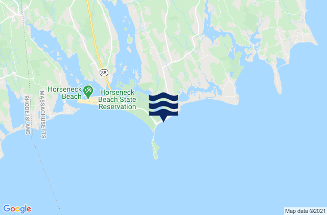 Mapa da tábua de marés em East Horseneck Beach, United States