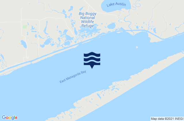 Mapa da tábua de marés em East Matagorda Bay, United States