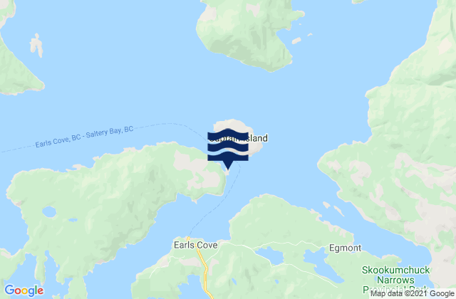 Mapa da tábua de marés em East Point Islet, Canada