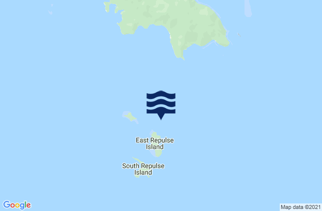 Mapa da tábua de marés em East Repulse Island, Australia