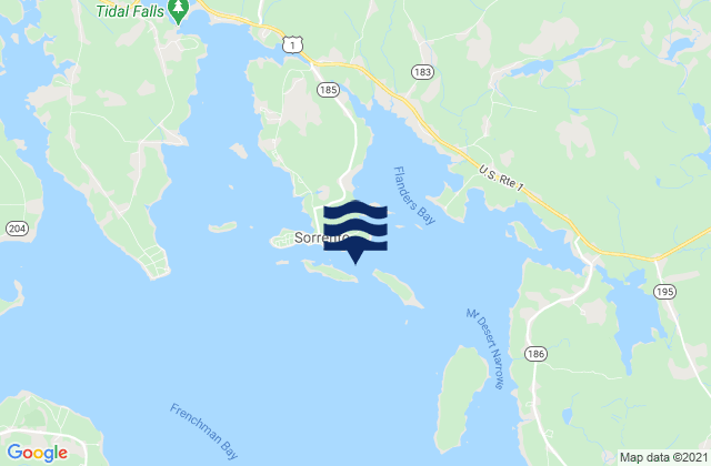 Mapa da tábua de marés em Eastern Point Harbor, United States